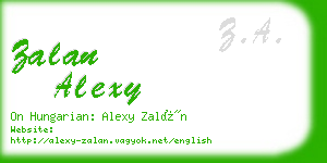 zalan alexy business card